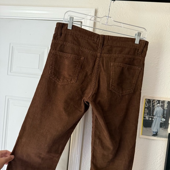 MADCAP ENGLAND brown cotton corduroy bootcut leg cropped pants - Picture 4 of 6